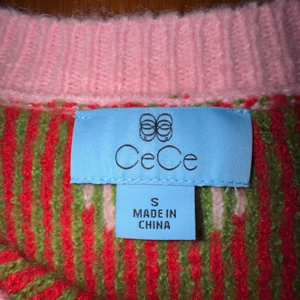 Cece Cherry Patterned Pink Sweater - image 3
